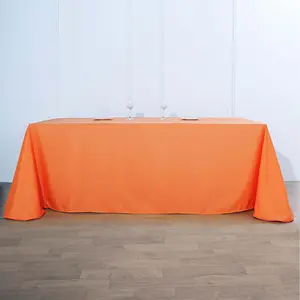 Polyester Rectangle Tablecloth 90"x156" Orange with Seamless Finish