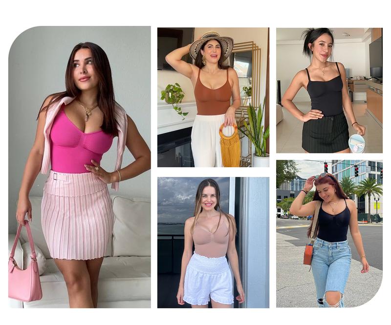 FeelinGirl Seamless Covered Bust Jumpsuit Thong Bodysuit tts Fit  Breathable Comfort Womenswear shaper clothes Hip Springtok