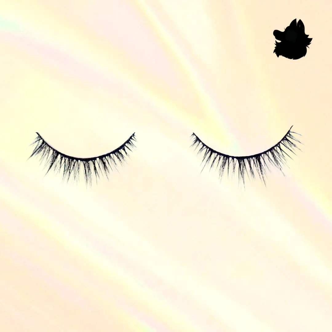 Zazu 13mm Anime Faux Mink Natural Glue On Lash Strip Eyelashes Baby Pink Glitter Case Makeup Cosmetic