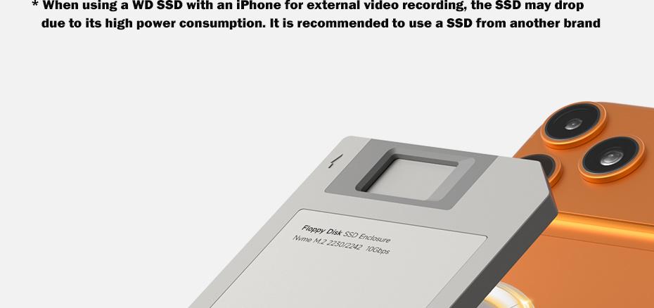 Hagibis 2230 M.2 NVMe SSD Enclosure USB 3.2 Gen 2 to PCI-E M.2 SSD Case 2242 External SSD Floppy Disk for iPhone 17 Pro Laptops