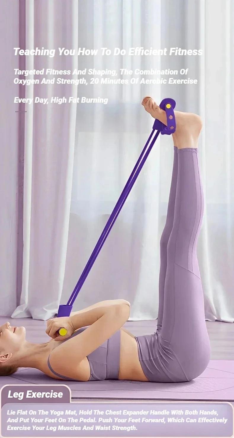 Six Tube Foot Pedal Tension Bands Home Gym Resistance Bands Elastic Pull Straps Tension Rope For Full Body Workout And Abdominal