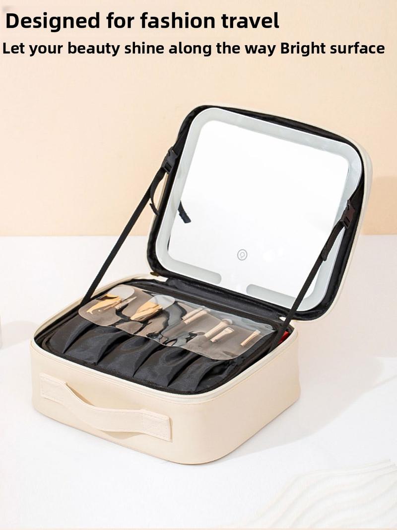 2025 Trending LED Makeup Bag with Mirror Large Capacity Portable Stylish Travel Case for Cosmetics