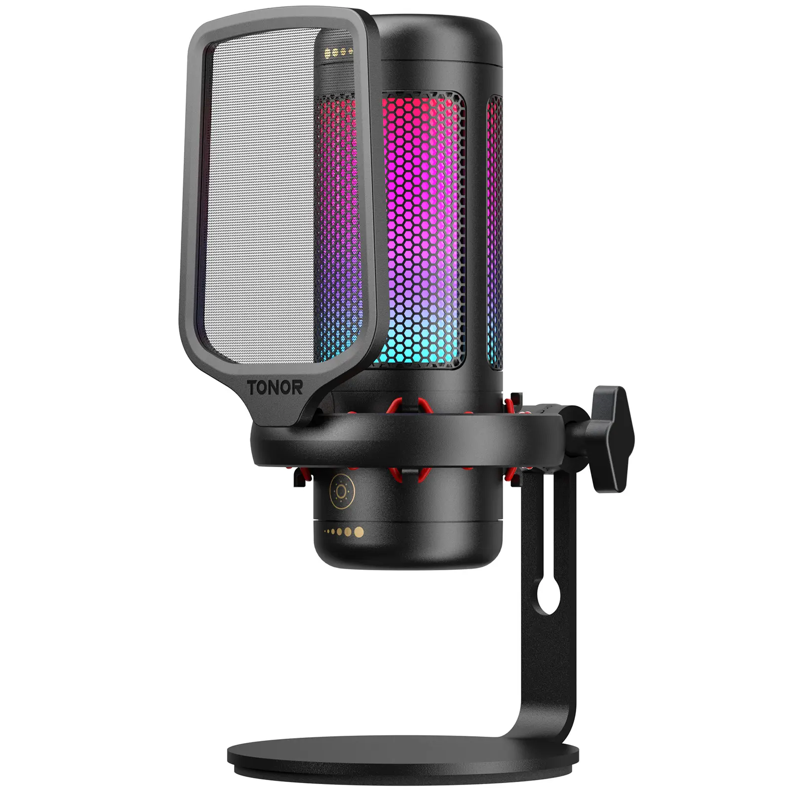 TONOR TC320 USB Type-C Streaming Mic, for Gaming, Live Streaming, Podcasts, Recording, Condenser Mic  with Stand, Compatible with PC/Mac/PS4/PS5/Switch/Type-C Phones Black