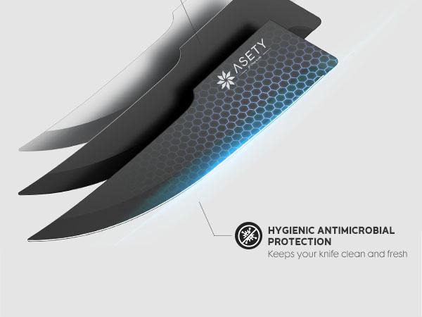 ASETY 15PCS Cyberpunk Knife Set from Future Kitchen Knife Set with Built-in Knife Sharpener Block, Stainless Steel Knife Block Set, Dishwasher Safe Mordern Knife Set, Elegant Box for gift Lightweight Sturdy