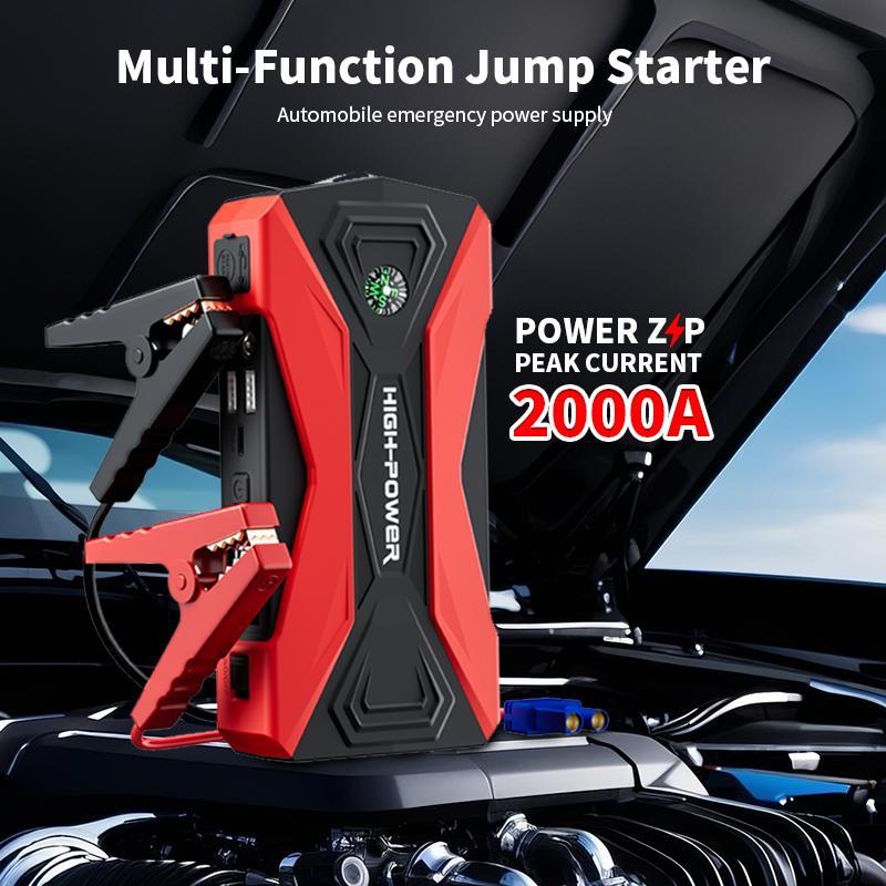 Black Friday Portable Car Jump Starter, 2000A Car Battery Jump Starter , 12V Car Battery Essential Christmas gifts for car owners - Car emergency essentials!