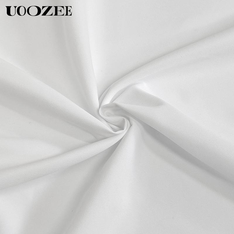 UOOZEE Women's Oversized Fit Multi-Colored Lapel Shirt Tops for All Seasons Loose Simple Polyester Versatile Commuting Suitable for Various Occasions Soft Cotton Blend Chic Blouse Casual