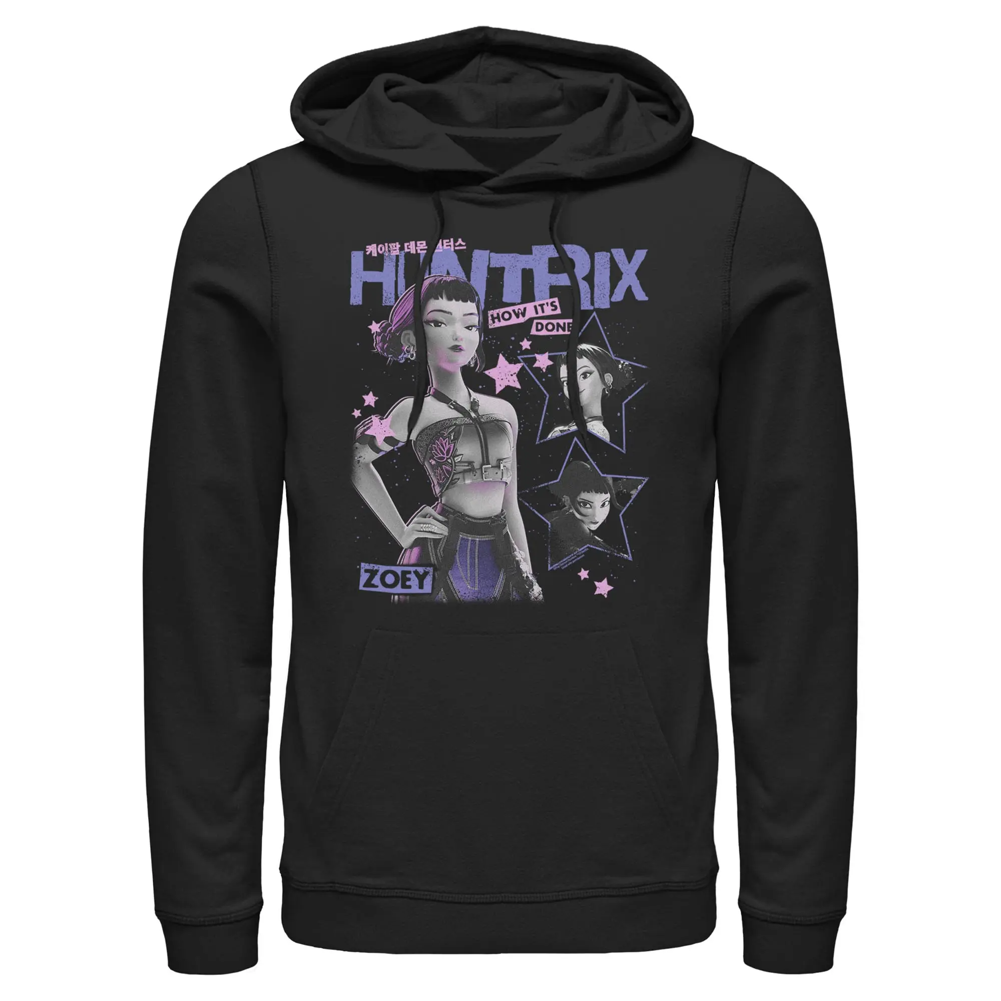 Men's Graphic Pullover Hoodie - KPop Demon Hunters Pop Star Huntrix Zoey, Lightweight, Long Sleeve Menswear Sweatshirt