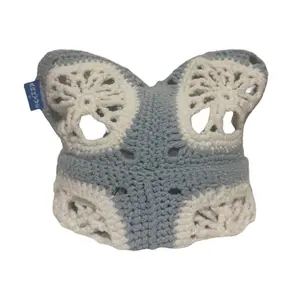Arkyve Frosted Tree Crochet Cat Hat