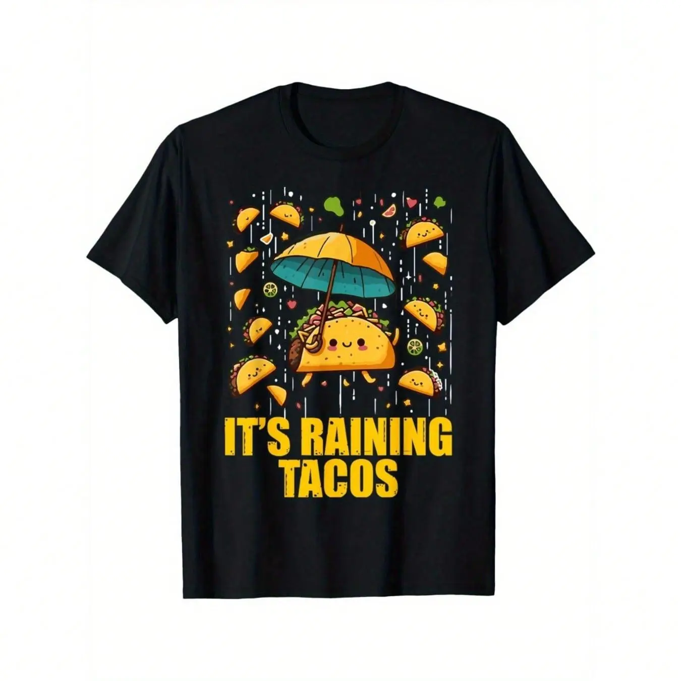✨     [100% cotton][Sale Up To 50%]  Graphic T Shirt, It's Raining Tacos Funny Taco LoversT-Shirt  Fashion  Bottoming Shirt Breathable, Moisture Wicking,
