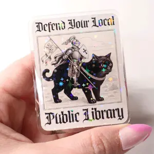 Magnetic Collapsible Grip/Stand for Kindle, ipad, E-Readers, Smart Phones | Gothic Witchy Defend Your Public Library Design | Handmade