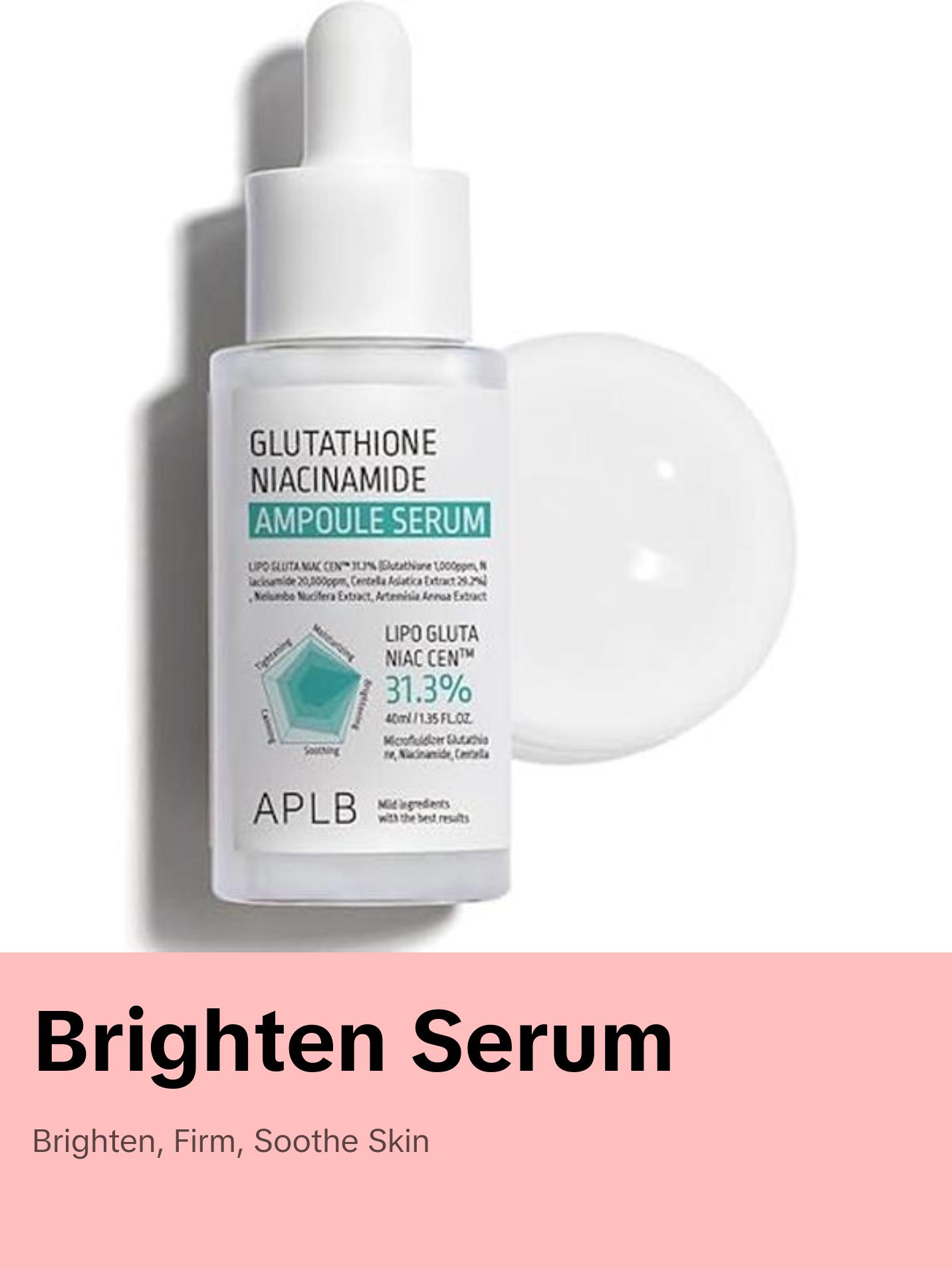 APLB Glutathione Niacinamide Ampoule Serum 40ml Korean Skincare Skin Repair  Serum Smooth Cleansing