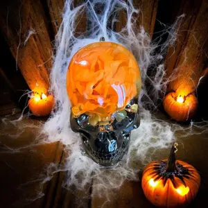 Spooky Resin Skull Figurine - Dark & Iridescent with Halloween Vibes | Unique Gifts
