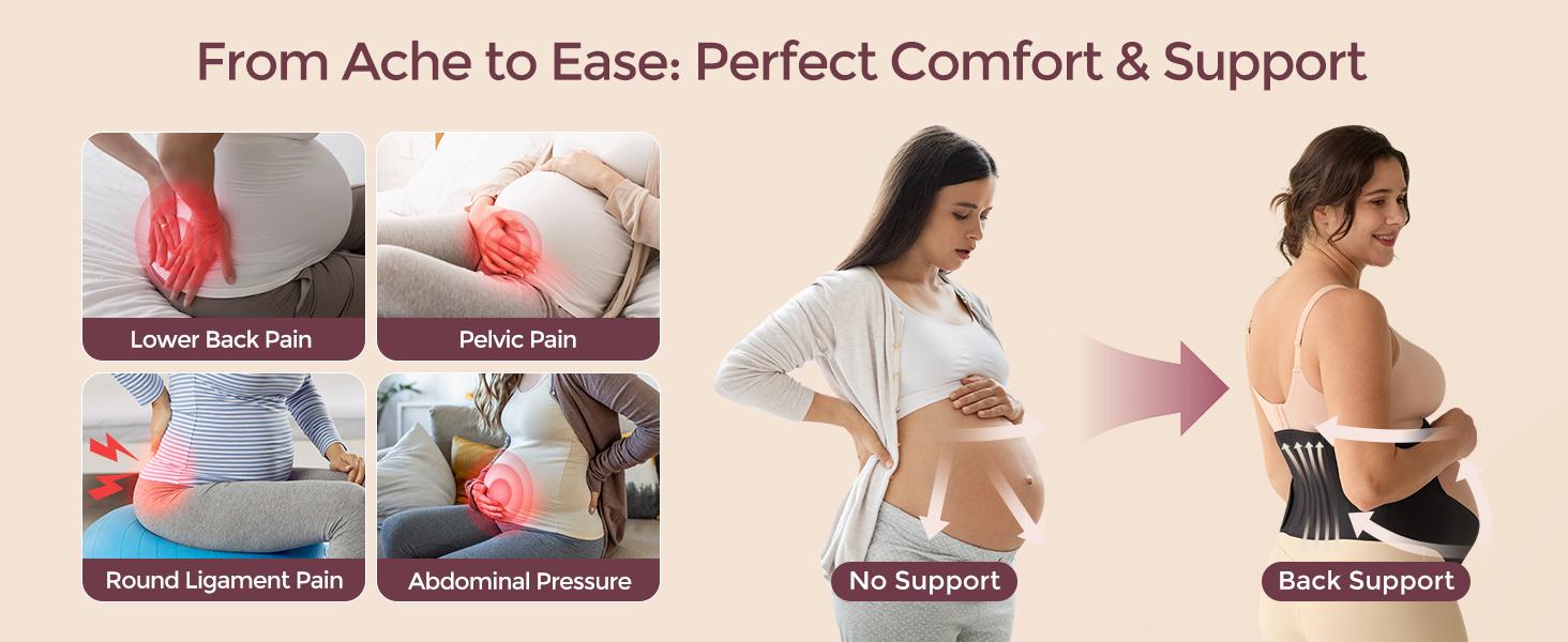 Momcozy Maternity Belly Belt, Invisible Maternity Sling, CozySupport Ergonest Maternity Belly Belt, Invisible Maternity Sling for Abdomen and Waist,-【B】