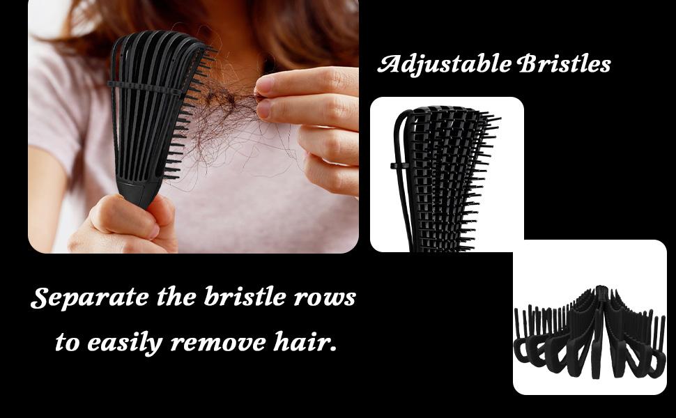 Detangling Brush for Black Natural Hair, Curly Hair Afro 3/4abc Texture - Faster and Easier Detangle Wet or Dry Grooming Comb Conditioning Detangler