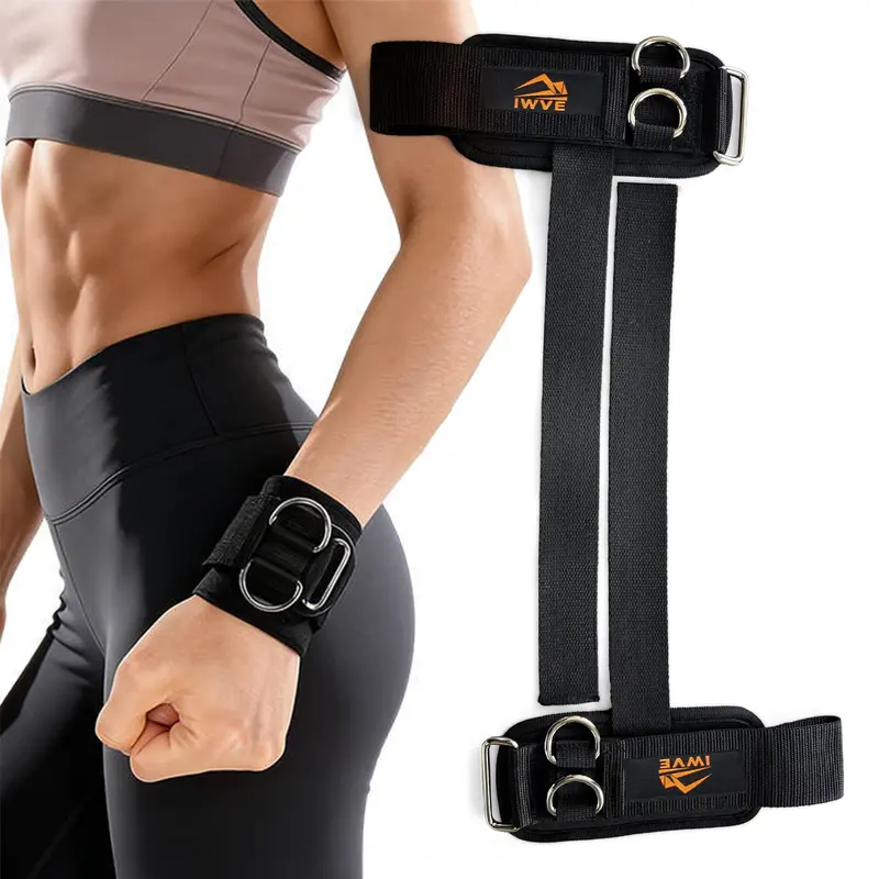 IWVE 18-in Unisex Padded Fitness Training Straps - Soft Cotton Padded Straps with Anti-Slip Beads, Steel D-Rings, Secure Grip, Training Attachments for Powerlifting, Gym Workout Bands for Fitness Enthusiasts