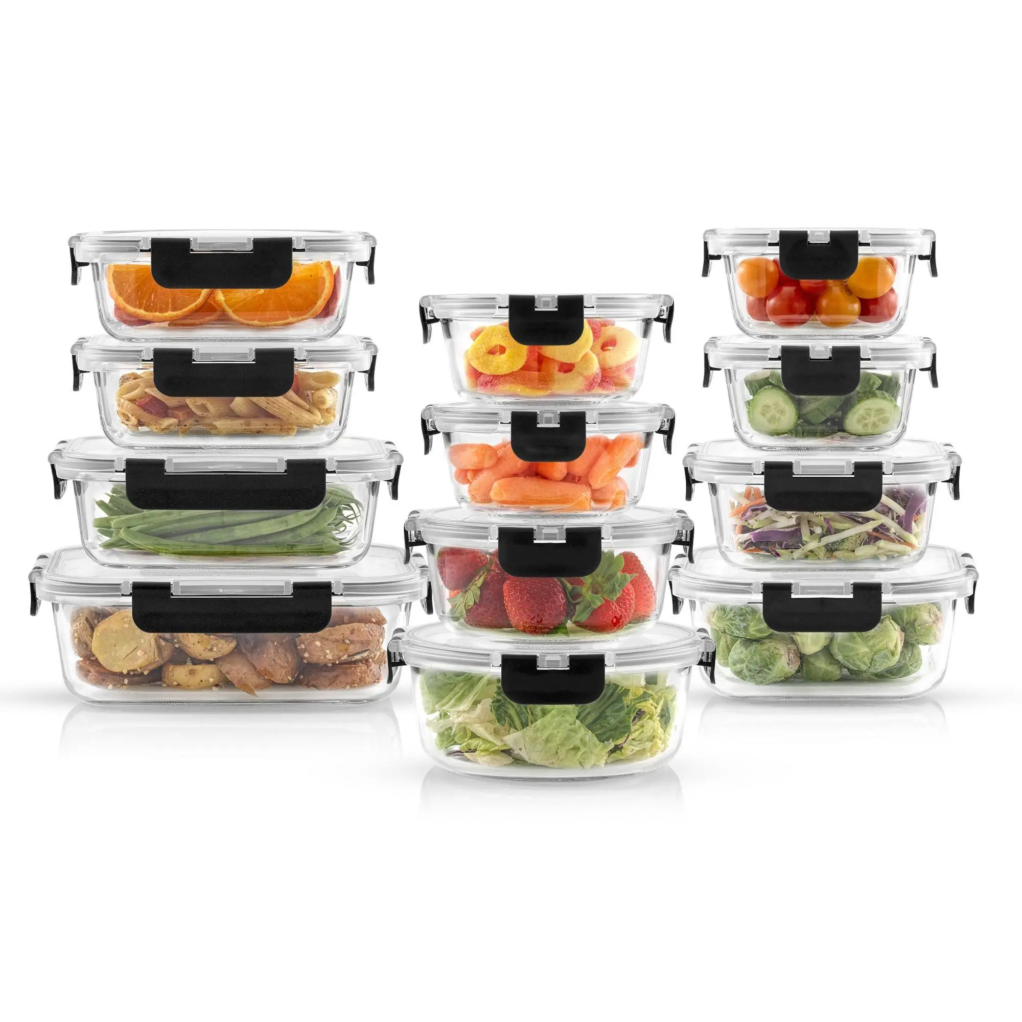 JoyFul by JoyJolt 24pc Glass Leakproof Storage Containers