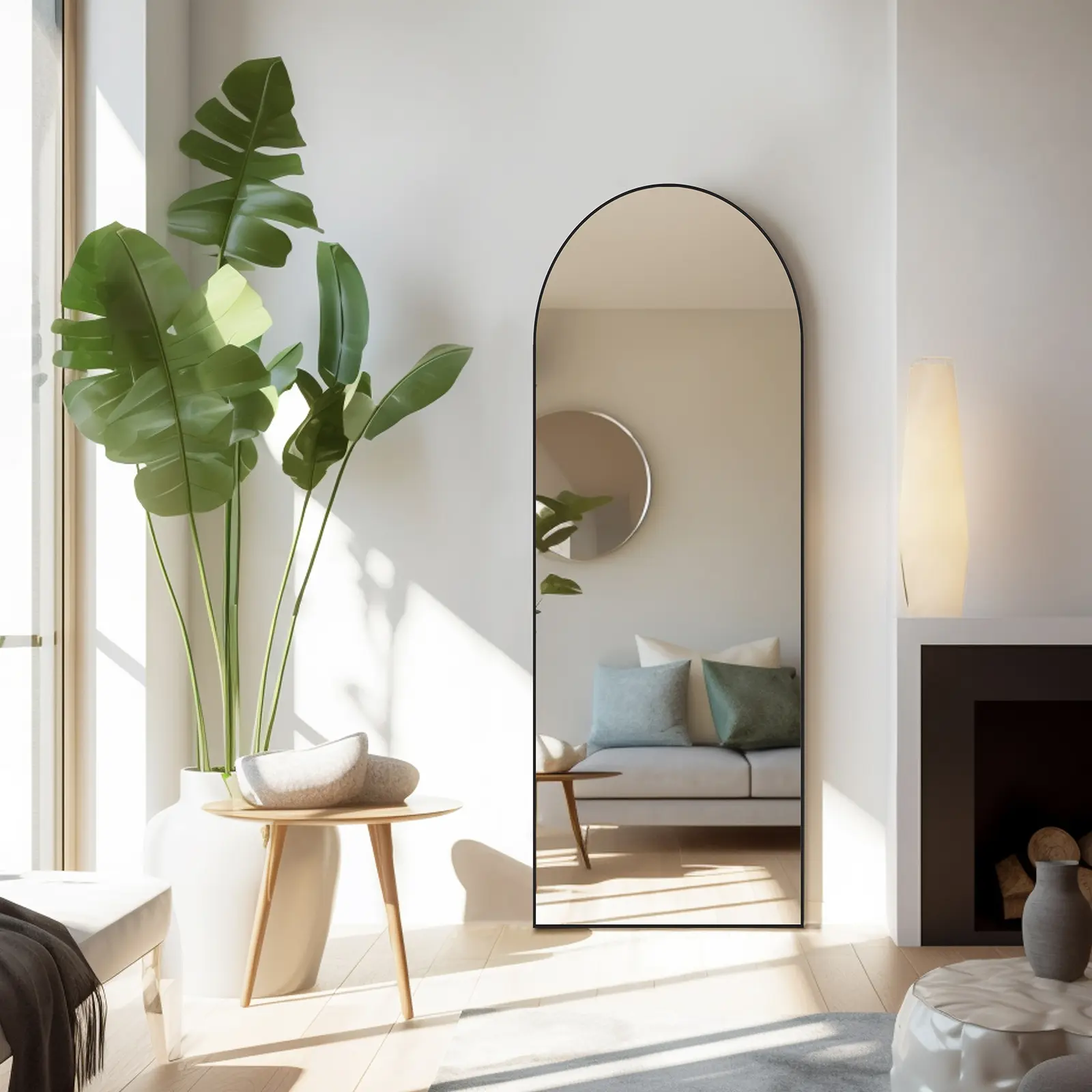 【New Size】Full Length Mirror, Floor Standing Mirror with Stand, Wall Aluminum Alloy Thin Frame Hanging or Leaning for Living Room Bedroom Cloakroom decorating,dorm essentials,dorm decor,dorm room decor