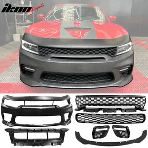 Front Bumper Cover Grill LED for Dodge Charger 2015-2023 Widebody Black PP