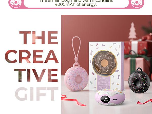 FrSara Hand Warmer, Portable Heater, Donut-Shaped HandWarmers, 3 Heat Settings, 4000mAh Reusable Portable Pocket Heater, Double-Sided Hot Hands for Raynaud's, Golf, Hunting, Stocking Stuffers