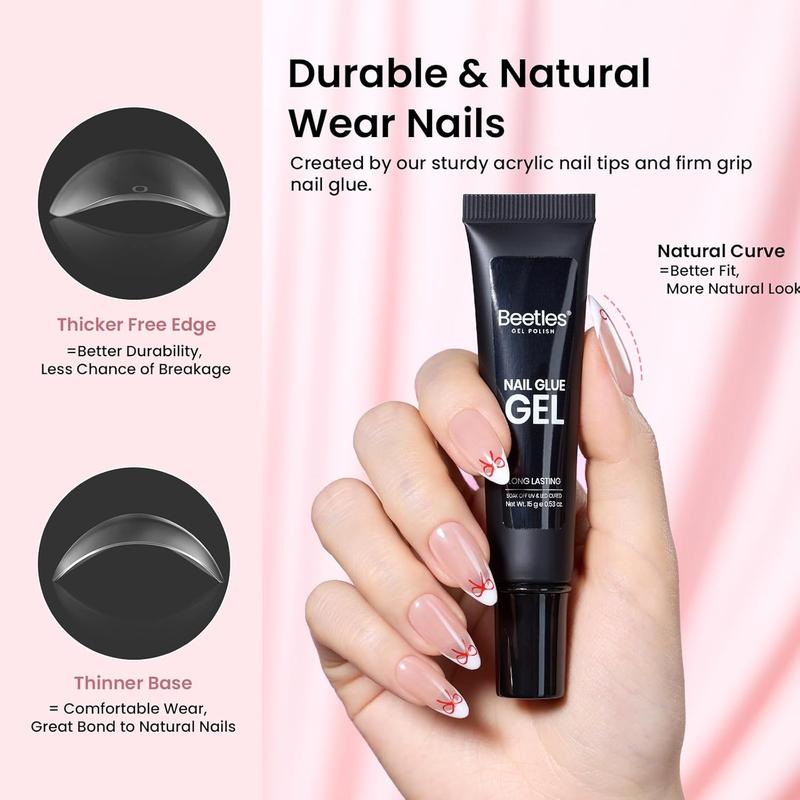 Beetle Thin Extension Nail Tips Kit, Almond/Coffin/Square Shape Acrylic Nail False Nail press ons Nail  DIY Nails Art Gift for girl Gift for woman gel x nails salon nails at home  Fall Nail Thanksgiving Gift Black Friday Winter Nail Christmas Gift