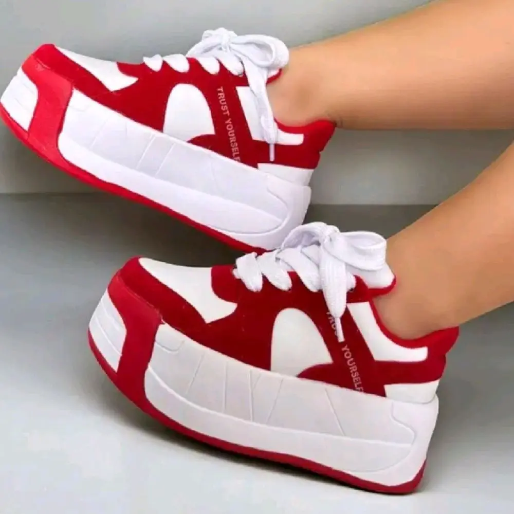 ODIE Red and White Sneakers with Bold Design and Comfortable Fit for Everyday Wear