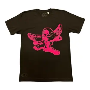 Chrome Hearts x Foti Logo Short Sleeve Tee Shirt Black Pink