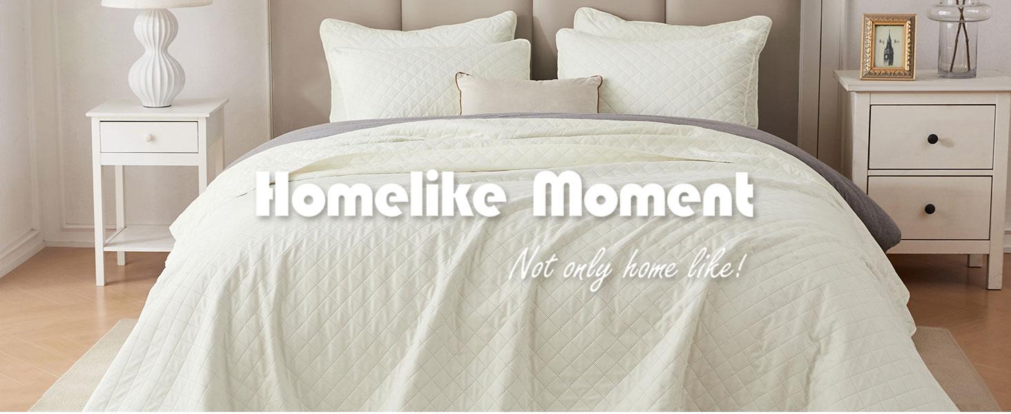 Homelike Momen Quilt Set Bedding Sets, Bedspreads Lightweight Olive Green Quilts Set Soft Coverlet for All Season Diamond Pattern, Cozy vibes