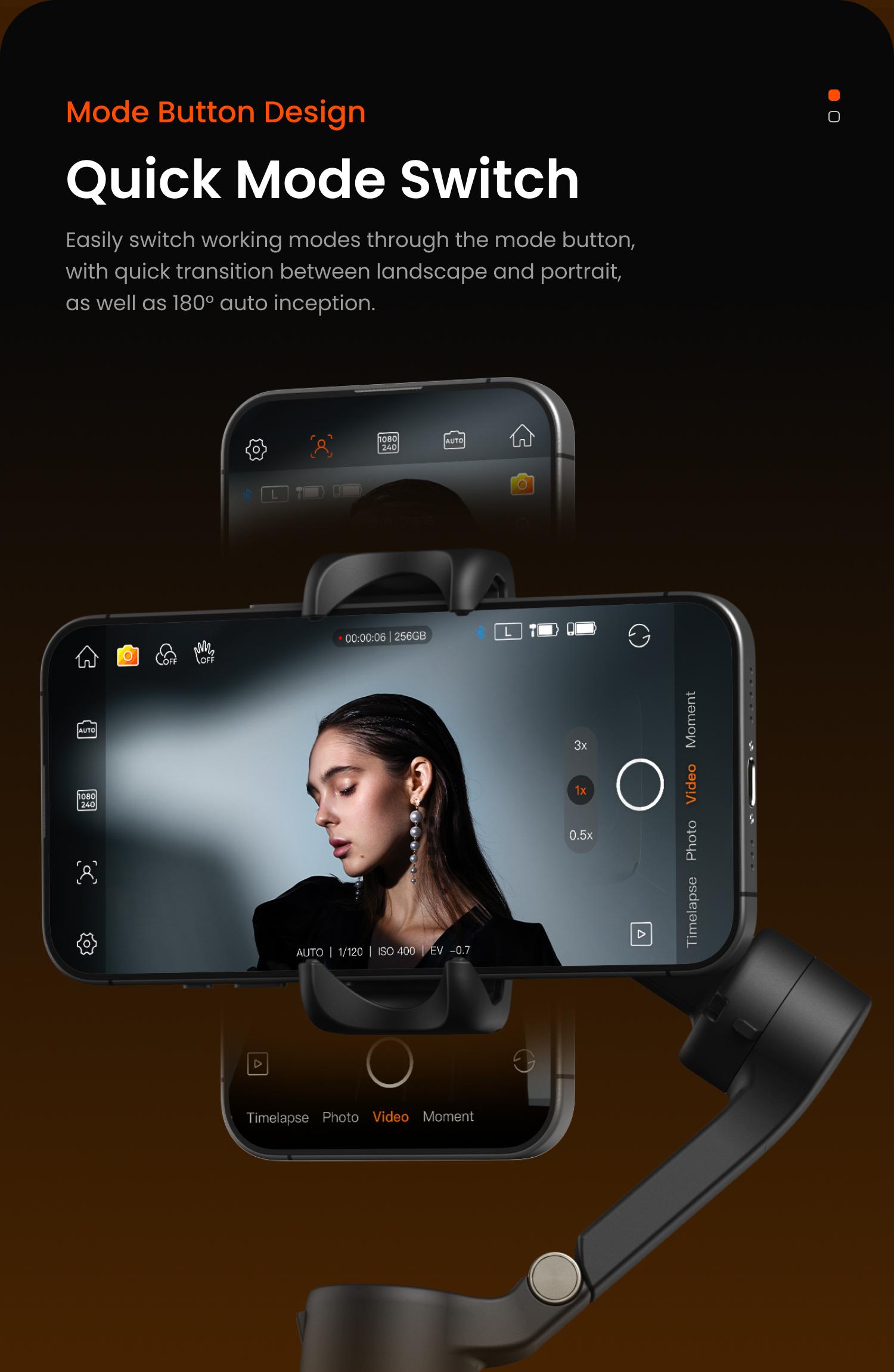 hohem iSteady X3 SE Plus New Gimbal for iPhone, AI Facial Tracking,Smartphone Gimbal with Detachable Remote Control, Portable Foldable 3-Axis Phone Gimbal for Android & iPhone 17 ,Built-in Extendable Rod,Vlog Stabilizer,Cellphone&Selfie accessories