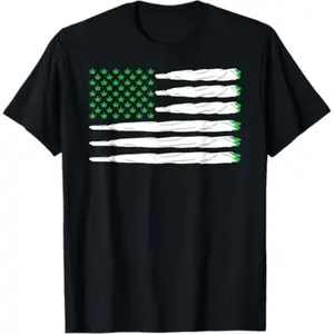 Blunt American Flag Marijuana Cannabis USA T-Shirt Gift T-Shirt