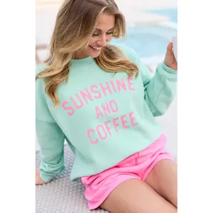 Sunshine And Coffee Mint Graphic Sweatshirt