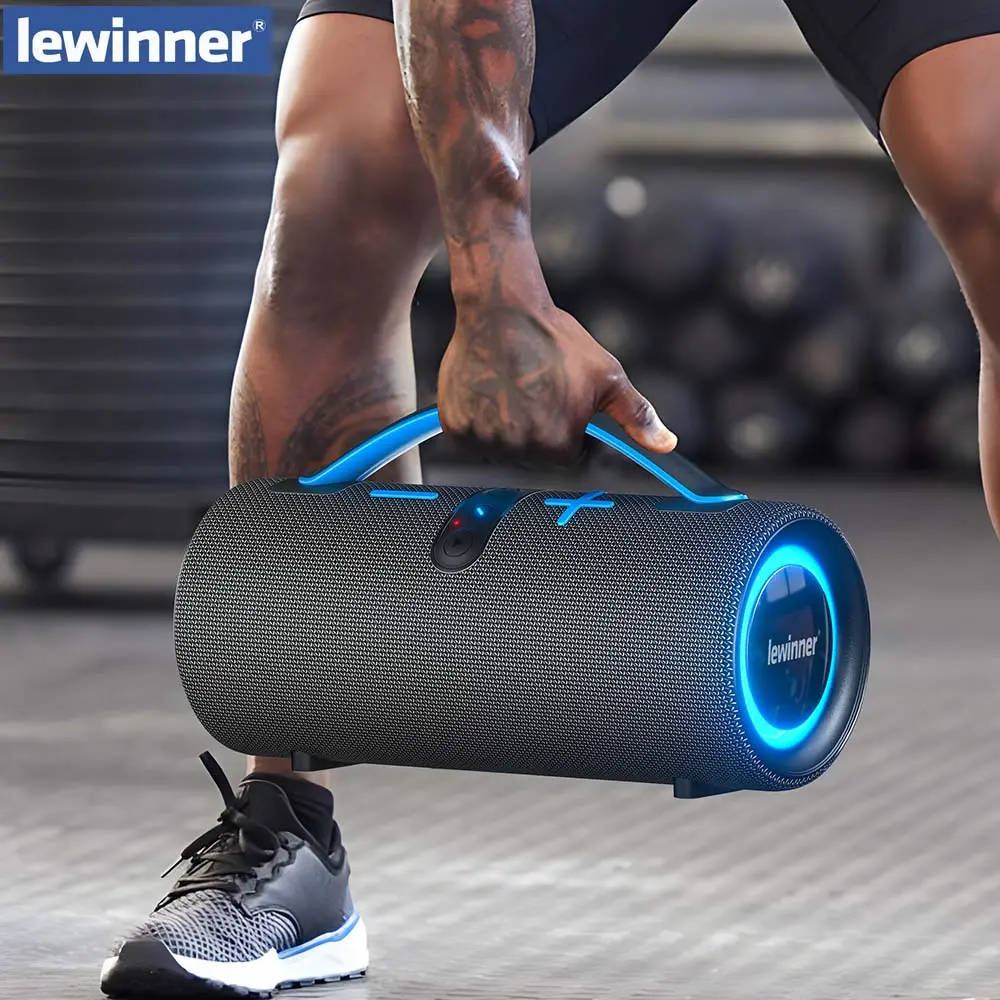 Flash Sale Lewinner Portable Bluetooth Speaker - 30W*2 Cordless Bass Speakers, IPX7 Waterproof, RGB Lights, TWS Pairing, Lightweight Stereo Audio for Home, Outdoor Party, Beach Gift Ideas