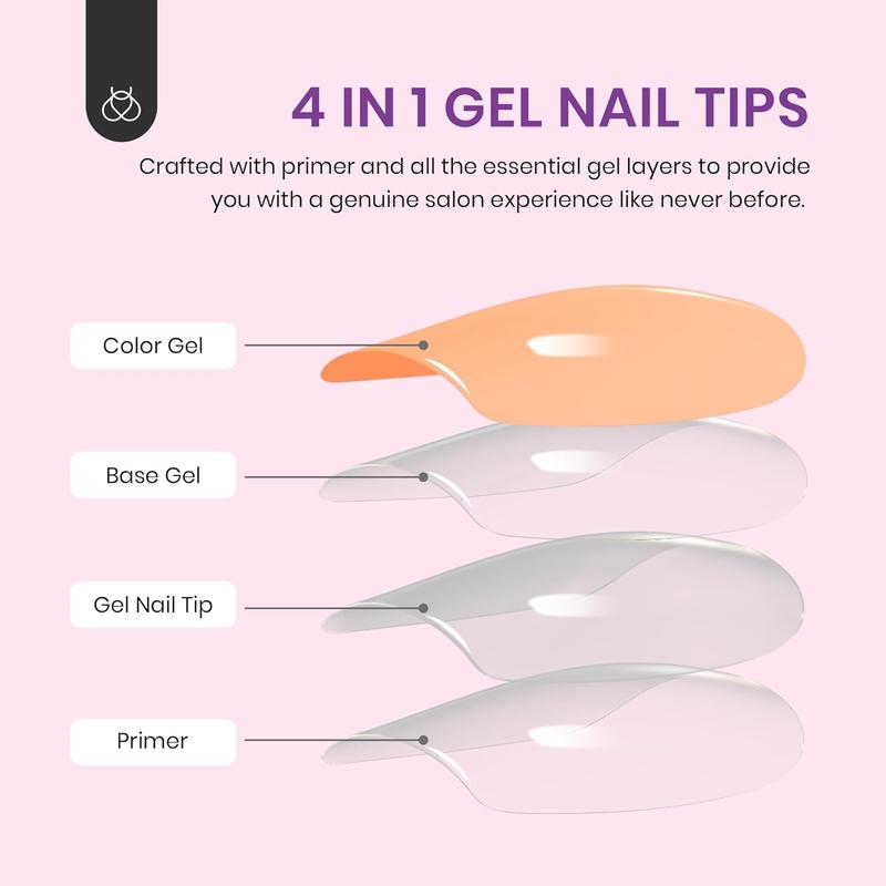 Beetles X Press Plus Press On Nails Tips, French Tip  Square/Squoval/Almond -No File Need DIY Manicure for Nail Extension Gifts for Women thick  press  nails acrylic #TikTokShopBacktoSchool