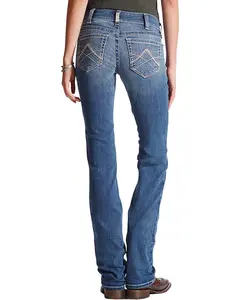 Ariat Women's Mid Rise Icon Stackable Straight Stretch Denim Riding Jeans - 10017217