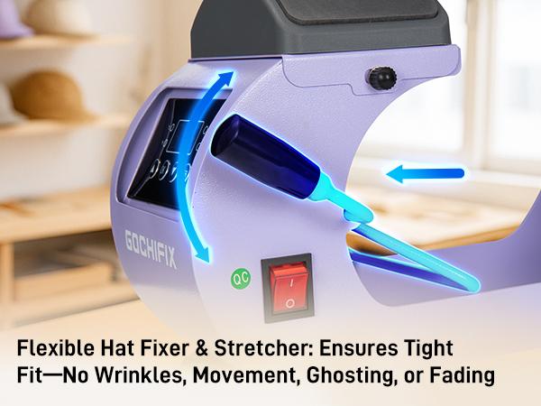 Heat Press, Precise Temp/Timer Control, 6.54"x3.84"Curved Heat Plate, 2 Hat Pad, Hat Stretcher, Safety Base, Glove, Hat Press Heat Machine for Caps, Sublimation, Vinyl, Heat Transfer