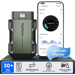 TOPDON Topscan Master OBD2 Scanner Bluetooth, 2026 Wireless Bidirectional Scan Tool, All System Diagnostic Tool for iOS & Android, 30+ Resets, FCA AutoAuth, CAN-FD/DoIP, Upgraded Version of TopScan