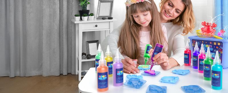 Magic Water Elf Toy Kit, Water Gel Kit Pets, 20 Gels & 16 Molds, Make Your Own Squishies Sensory Toys for Kids, DIY Craft Kits, Christmas Stocking Stuffers, 4 5 6 7 8 9 10 Year Old Boy Girl Gifts