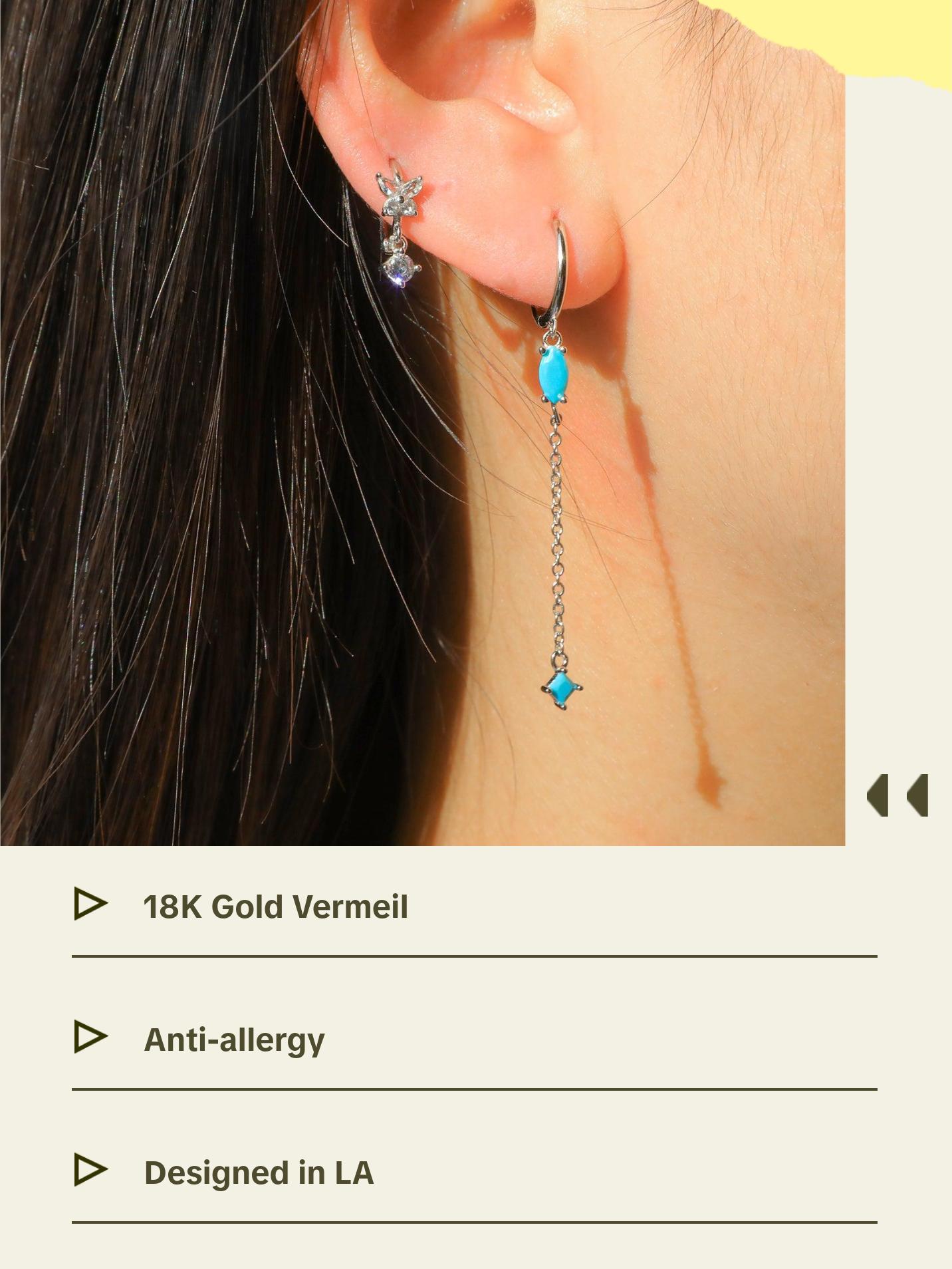 Elegant Turquoise Huggie Earrings