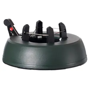 Gardenised QI003954 15.75 x 8.25 in. Automatic Plastic Foot Pedal Christmas Tree Stand, Green