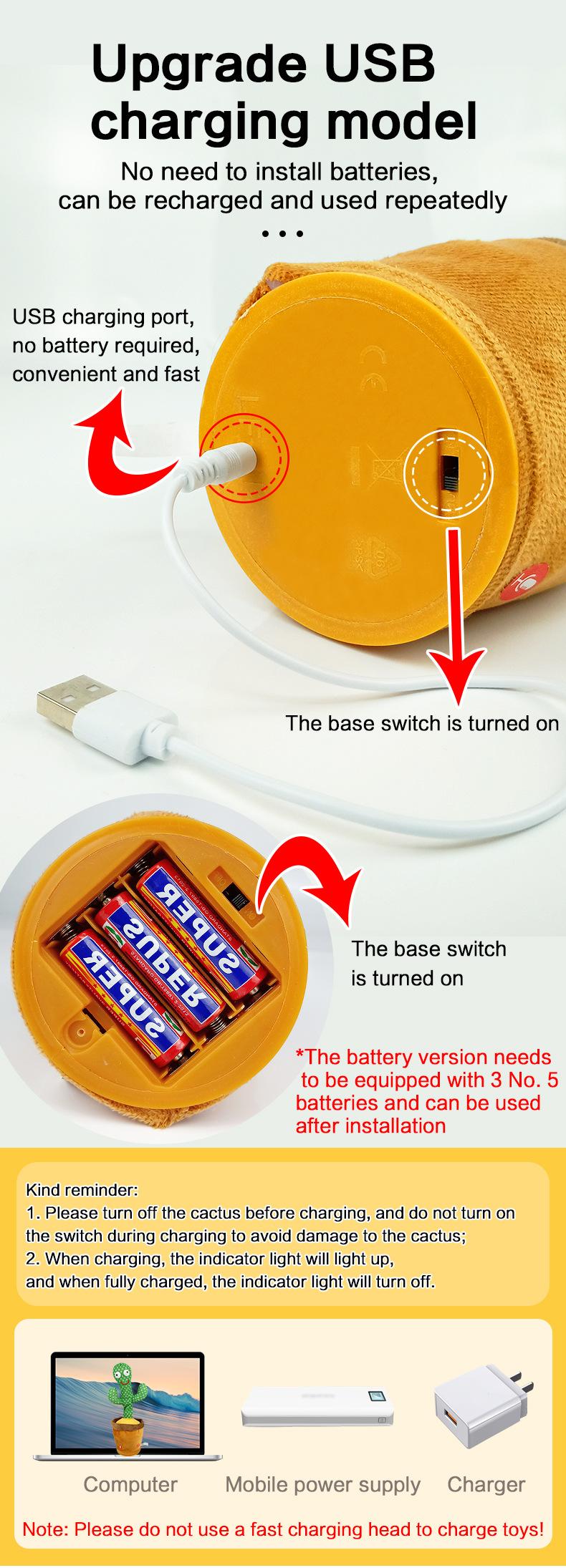 Emoin Dancing Cactus Baby Toys, Talking Cactus Toys Repeats What You Say Baby Boy Toys, Dancing Cactus Mimicking Toy with LED English Sing Talking Musical Toys Cute Rattle Maracas Sensory， Gift