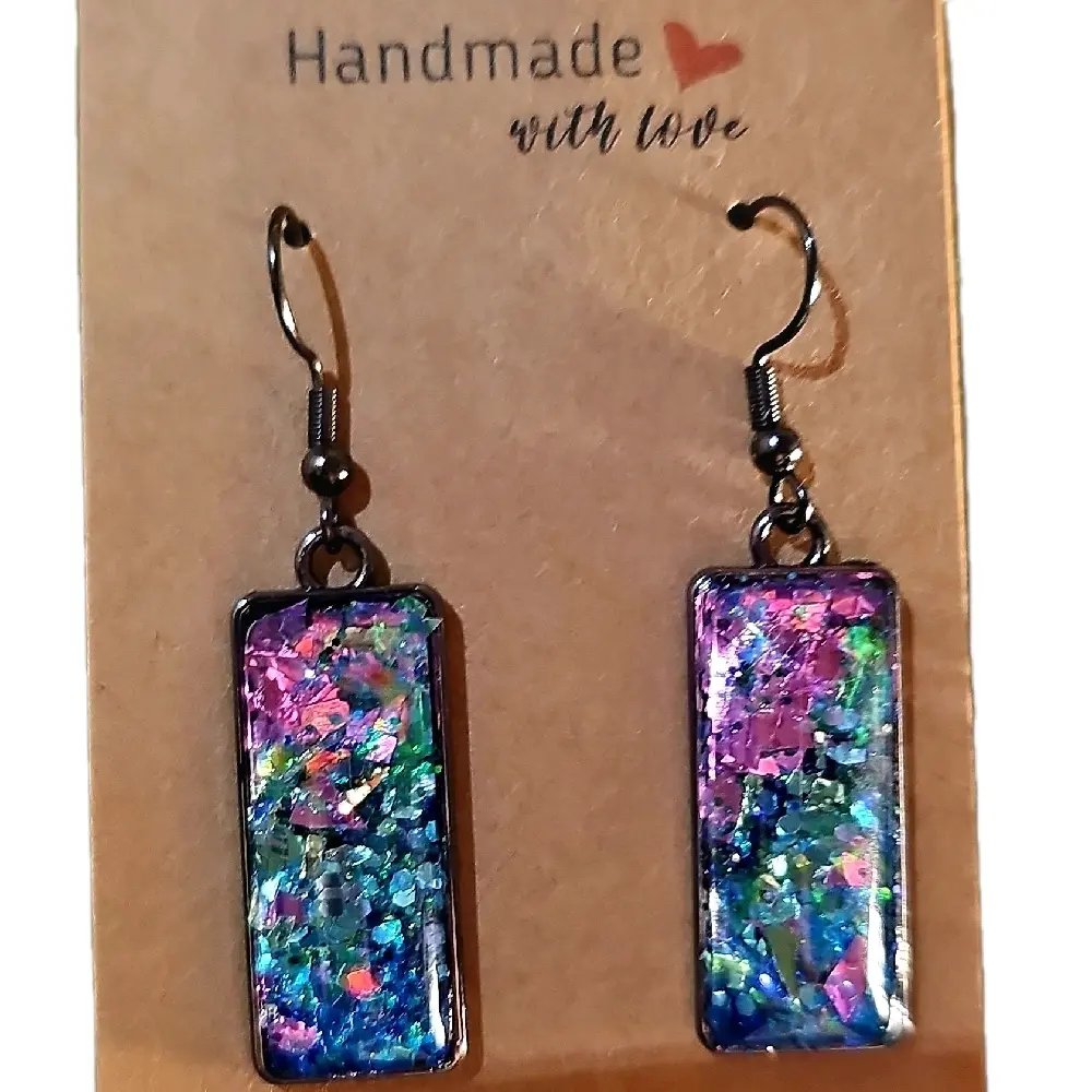 Handmade Northern Lights Themed UV Resin Earings