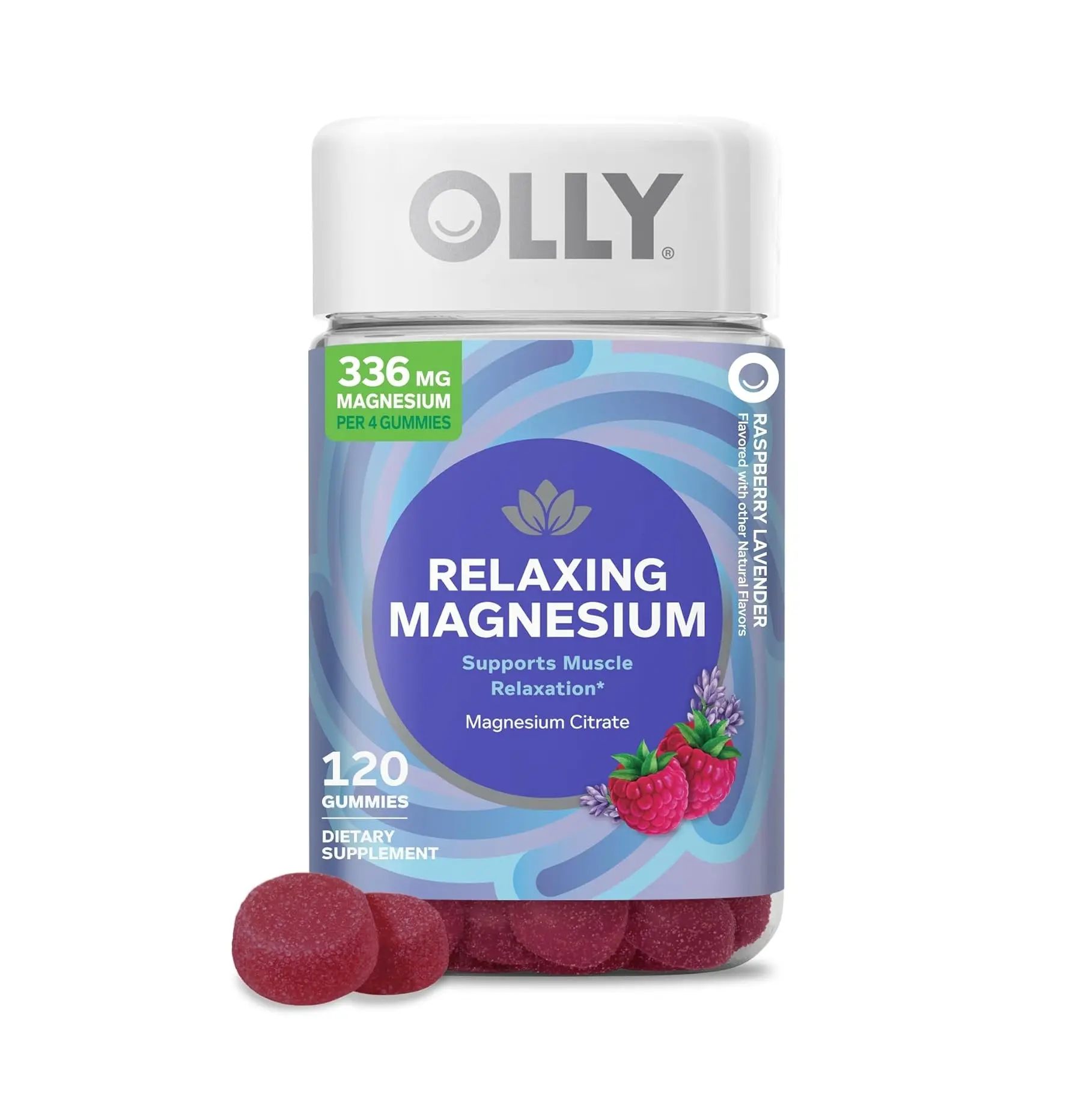 OLLY Relaxing Magnesium Gummies, Supports Muscle Relaxation* - 120 Count