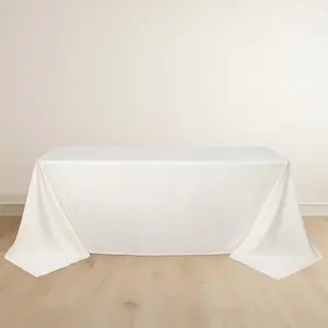 Scuba Rectangular Tablecloth 90"x132" Ivory - Seamless Table Cover