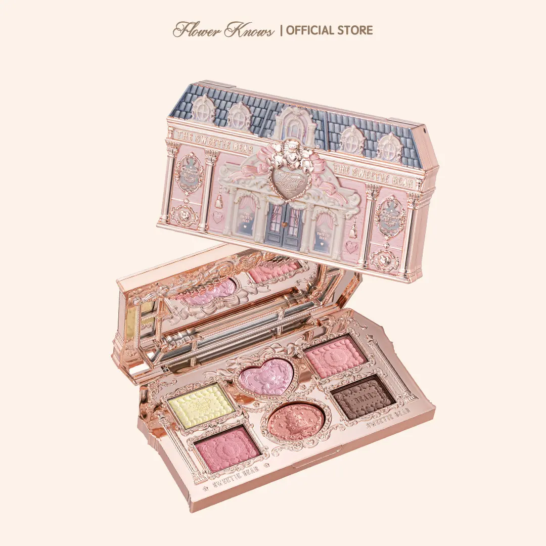 Flower Knows The Sweetie Bear Collection 6-Color Makeup Palette, Long-Lasting Silky Cosmetic with High Pigment Matte Shimmer Glitter Shades, Makeup Beauty Cosmetics, #tiktokshopbacktoschool, #sohochic