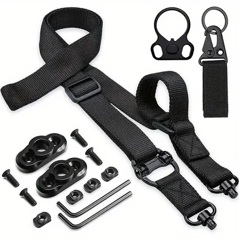 Climbing 2-Point Quick Adjust Outdoor Sling with QD Sling Swivels, Fast-Adjust Thumb Loop, Functional Mount Straps – Climbing Safety Outdoor Equipment for Camping