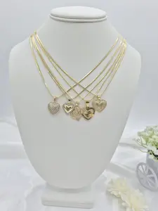 14k gold plated chain with heart pendant.