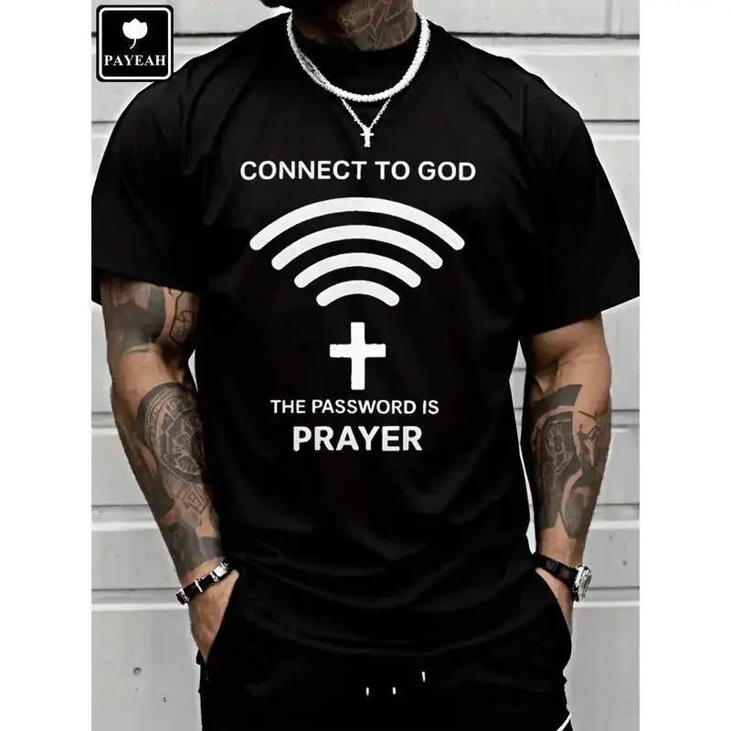 PAYEAH Connect To God The Password Ls PrayerT-Shirt 100%25 Heavy Cotton T Shirt