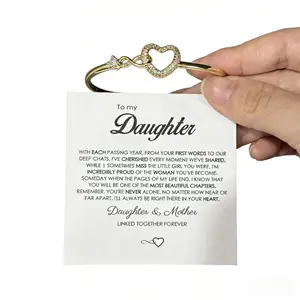 To My Daughter Forever Connected Bracelet Infinity Heart Design High-Quality Jewelry for Milestone Celebrations