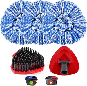 Mop Head Replacement, Base, Mop Handle for Ocedar RinseClean 2-Tank System, 3Microfiber Mop Refills,  Base and Scrubber for All Hard-surfaced Floor