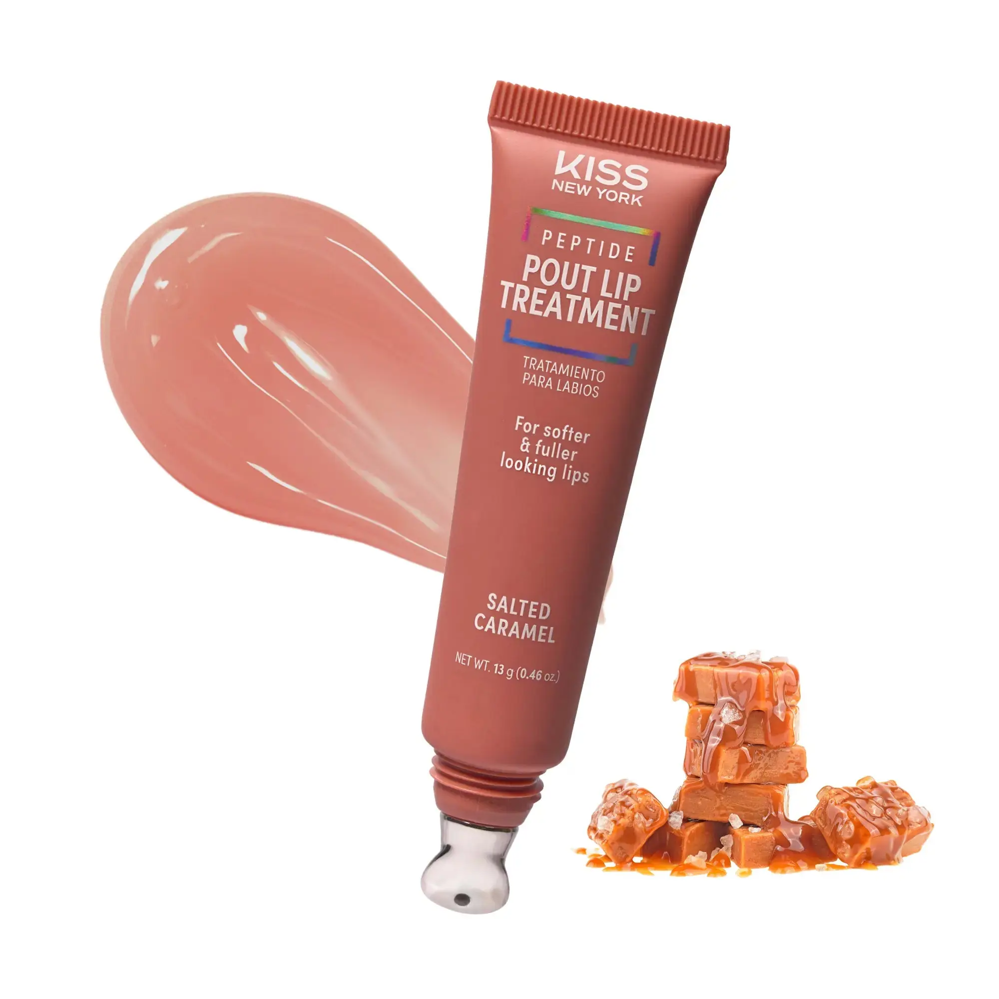 KISS NEW YORK Peptide Pout Lip Treatment – Hydrating Gloss with Cooling Metal Tip