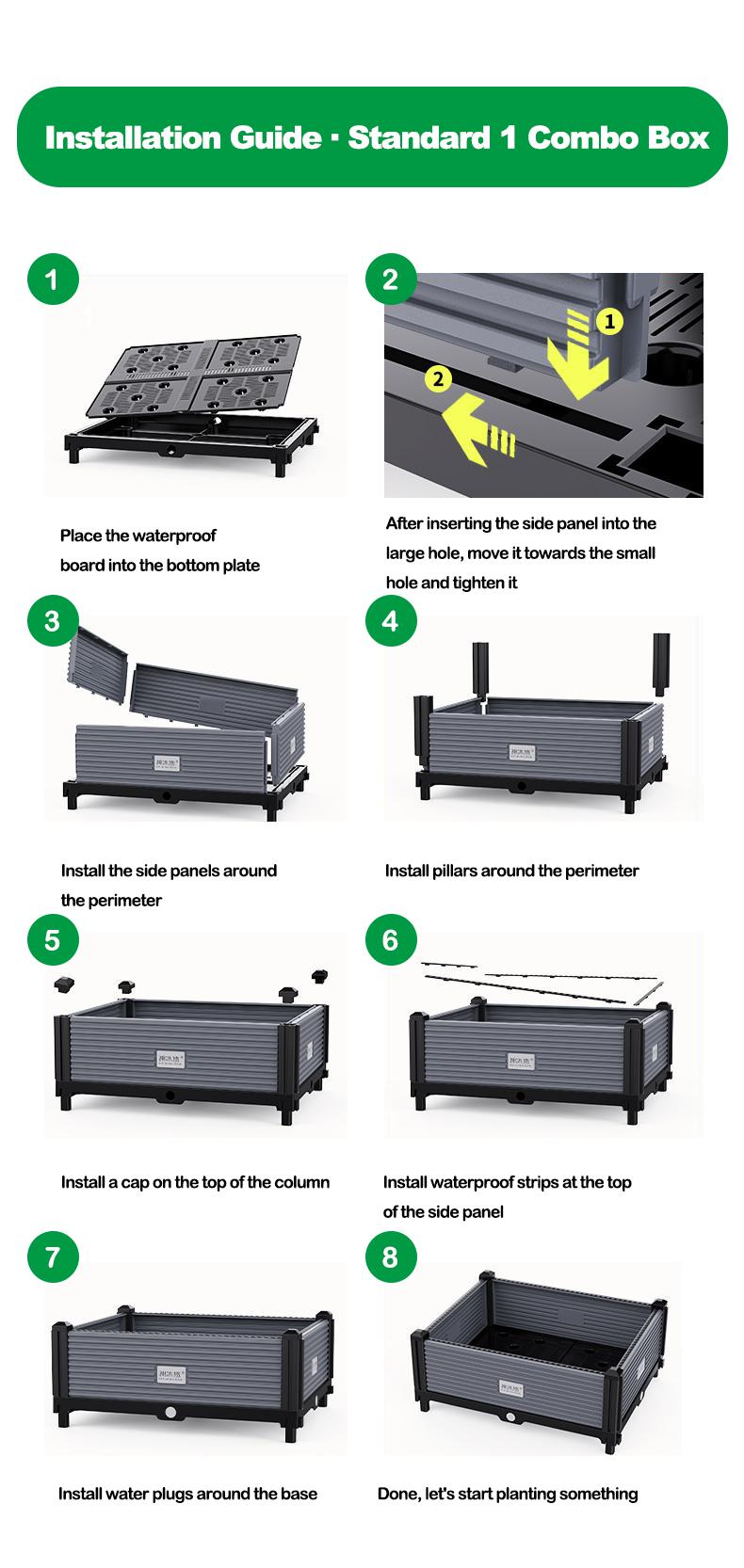 DIY Modular Elevated Garden Bed Set Stackable Vegetable Planting Box for Porch Terrace & Backyard Eco-Friendly Breathable Outdoor Planting Box